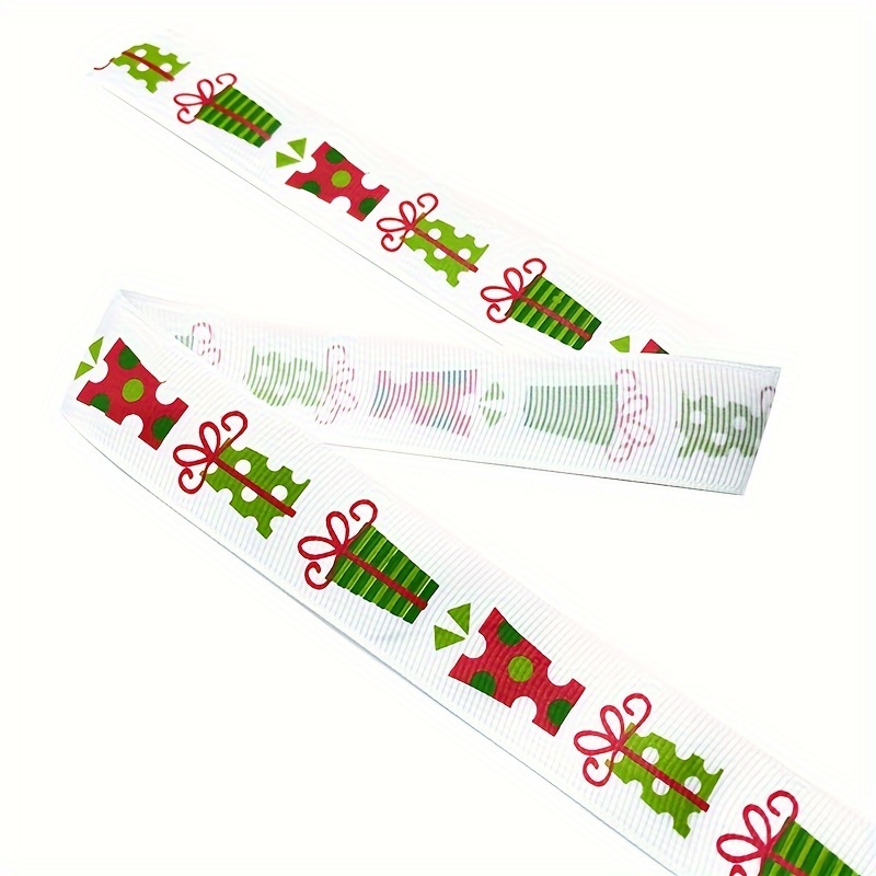 1 Yard Christmas Printed Grosgrain Ribbon Set For Gift - Temu