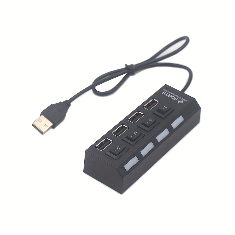 Conector USB Multiple 4 En 1 Cable Para Laptop PC Interruptor Iluminado  Calidad