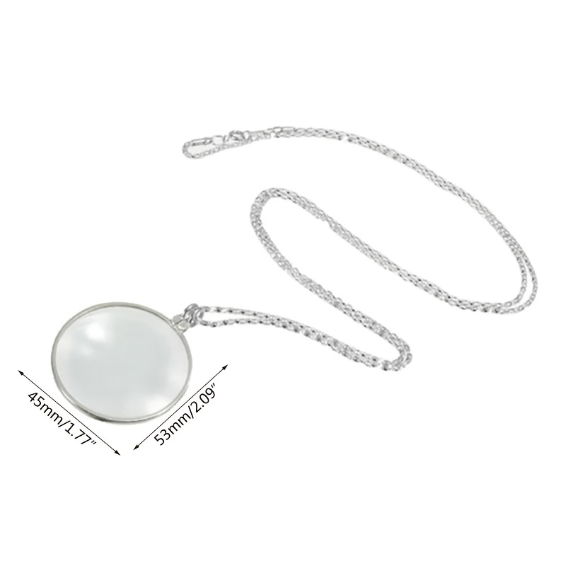 Magnifier Round Reading Magnifying Glass Lens Pendant Chain - Temu