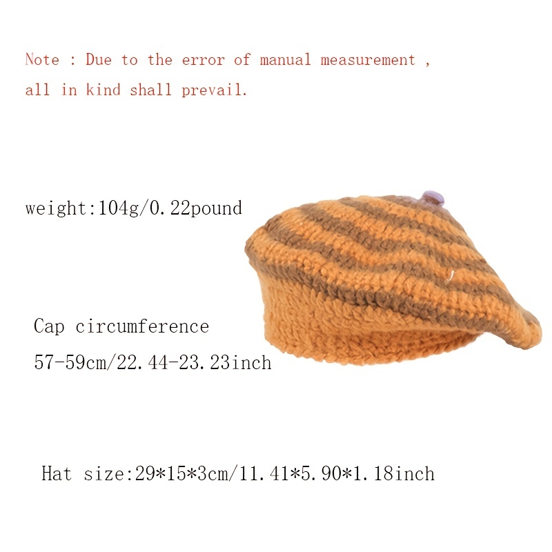 French Vintage Knit Hat Beret Autumn And Winter Thick