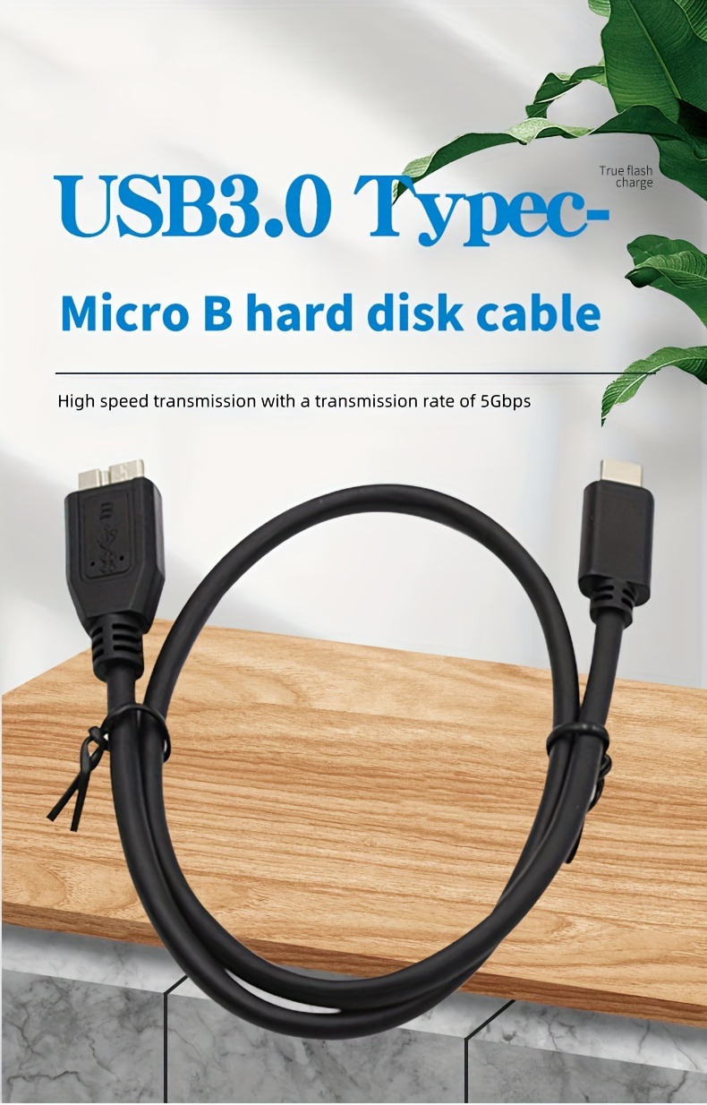  Tewmsc Cable de disco duro externo, cable micro USB 3.0, cable  de disco duro externo USB3.0 tipo A macho a micro B, cable compatible con  cámara Canon Toshiba/WD/Seagate disco duro externo