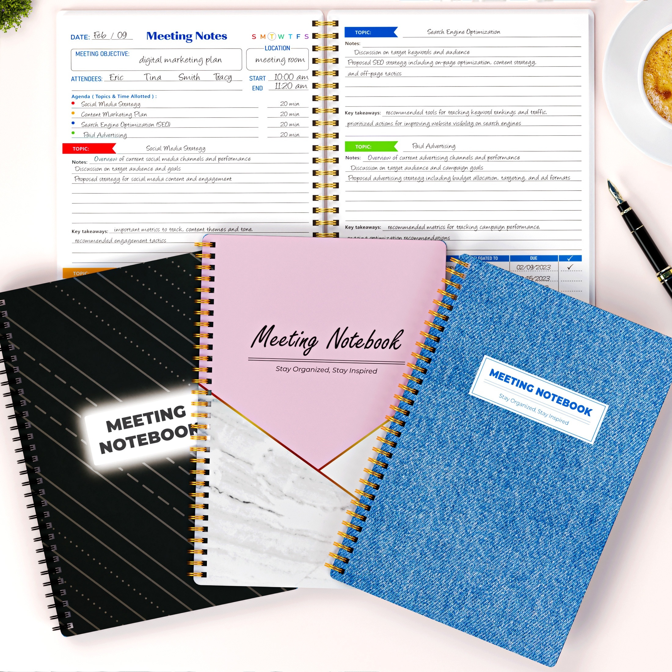  Simplified Meeting Notebook For Work Organization