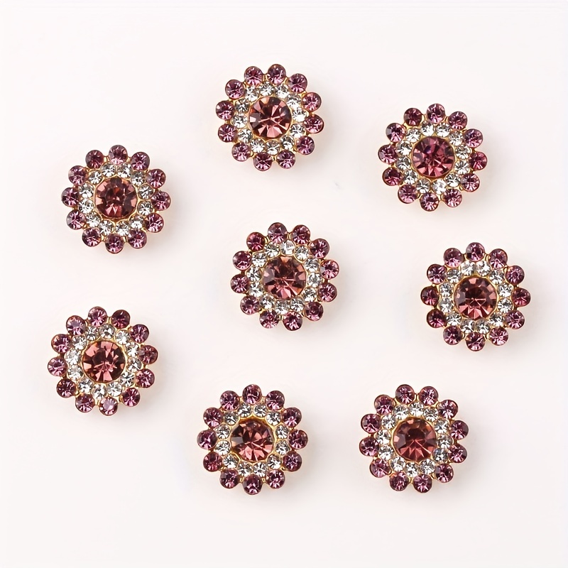 Feildoo 6 Different Sizes Of Round Rhinestones Flat Back Glass Rhinestones  For Diy Crafts Gifts For Friends,Rose Gold 