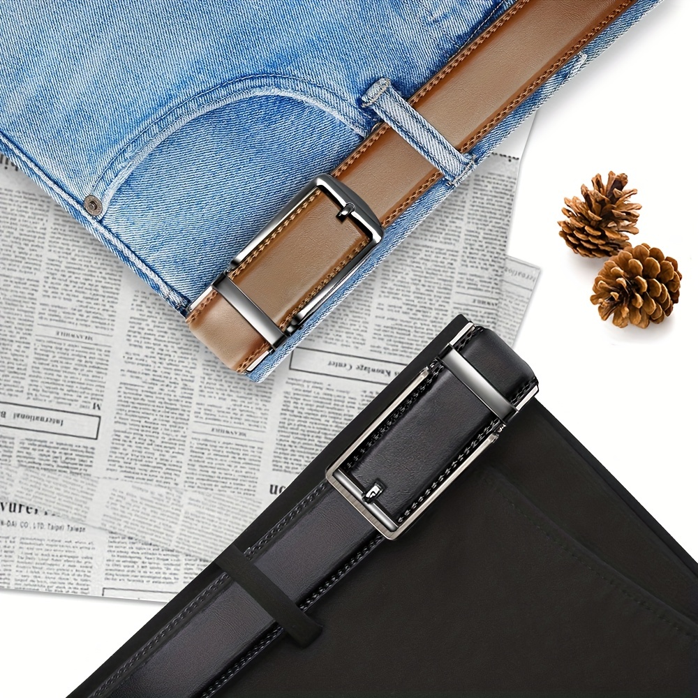 Ratchet Belt Men Genuine Leather  Genuine Leather Belt Men Pin