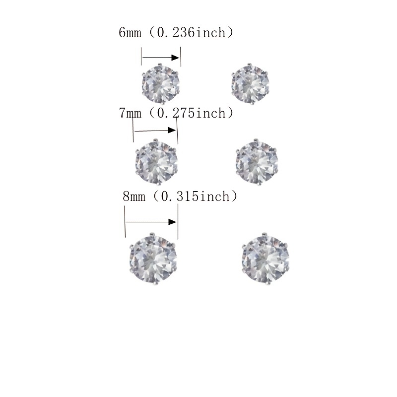 Magnetic Artificial Diamond Stud Earrings for Men