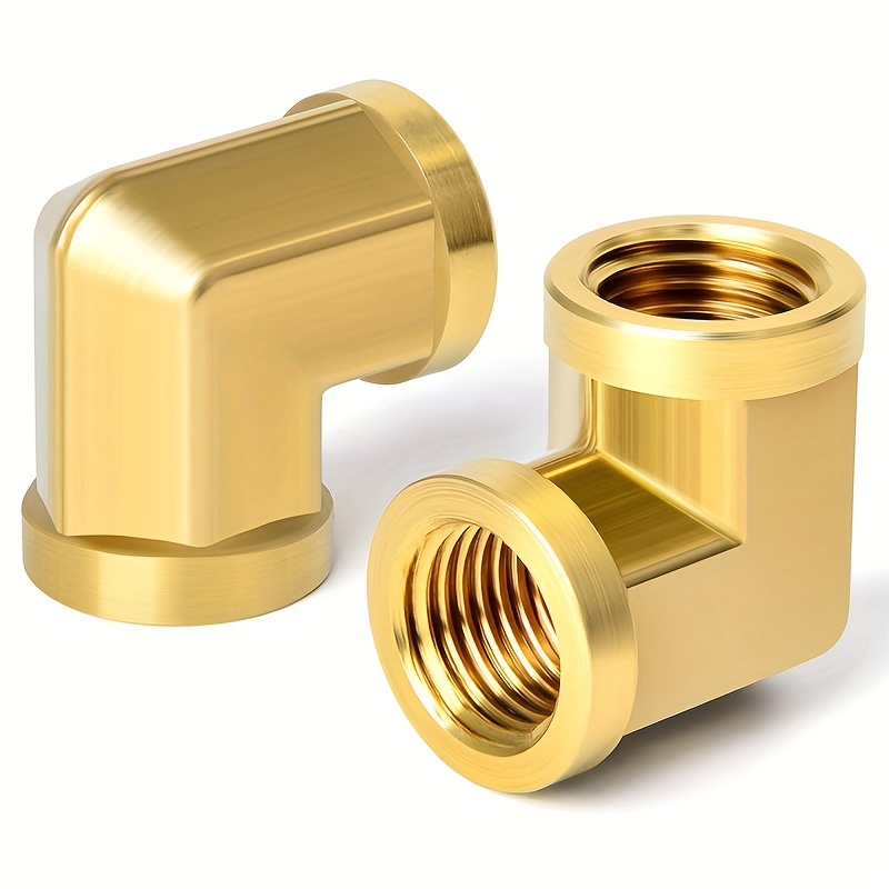 U.S. Solid 2pcs 90 Degree Barstock Street Elbow Brass Pipe Fitting 1/2 NPT  Male Pipe to 1/2 NPT Female - U.S. Solid