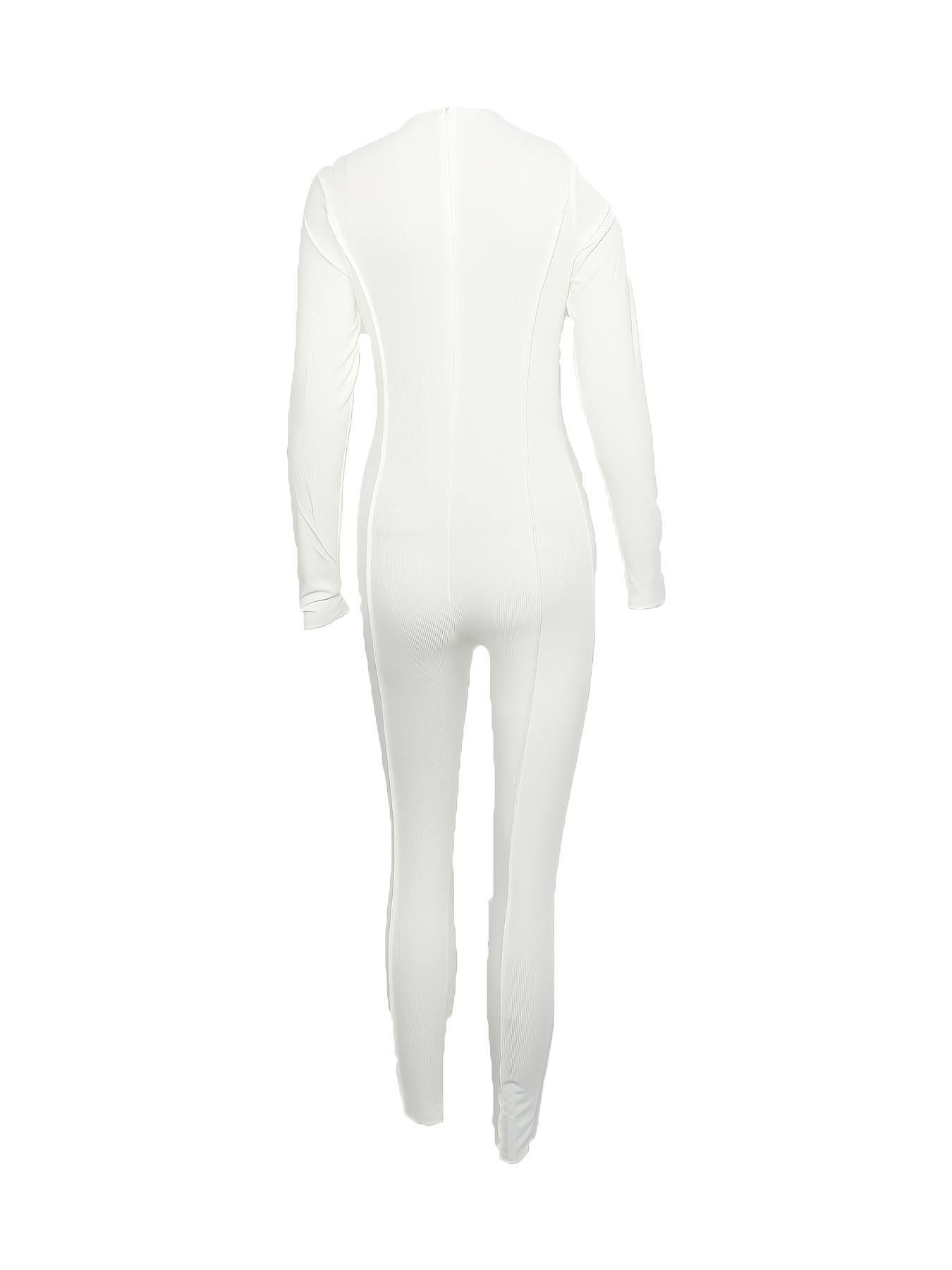 High Collar Long Sleeve Skinny Jumpsuit