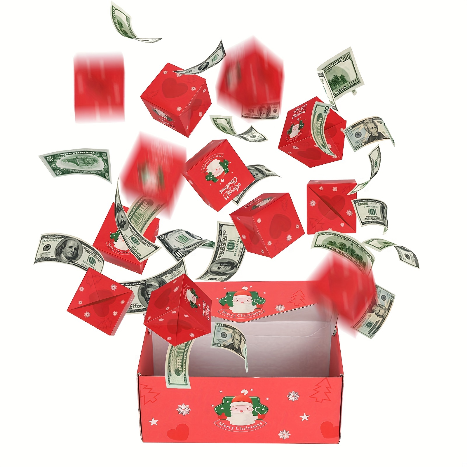 Caja sorpresa explosión, caja de regalo, caja de regalo, única caja de  regalo plegable, color rojo, caja de regalo Mystery Surprise  Box,Geldexplosion