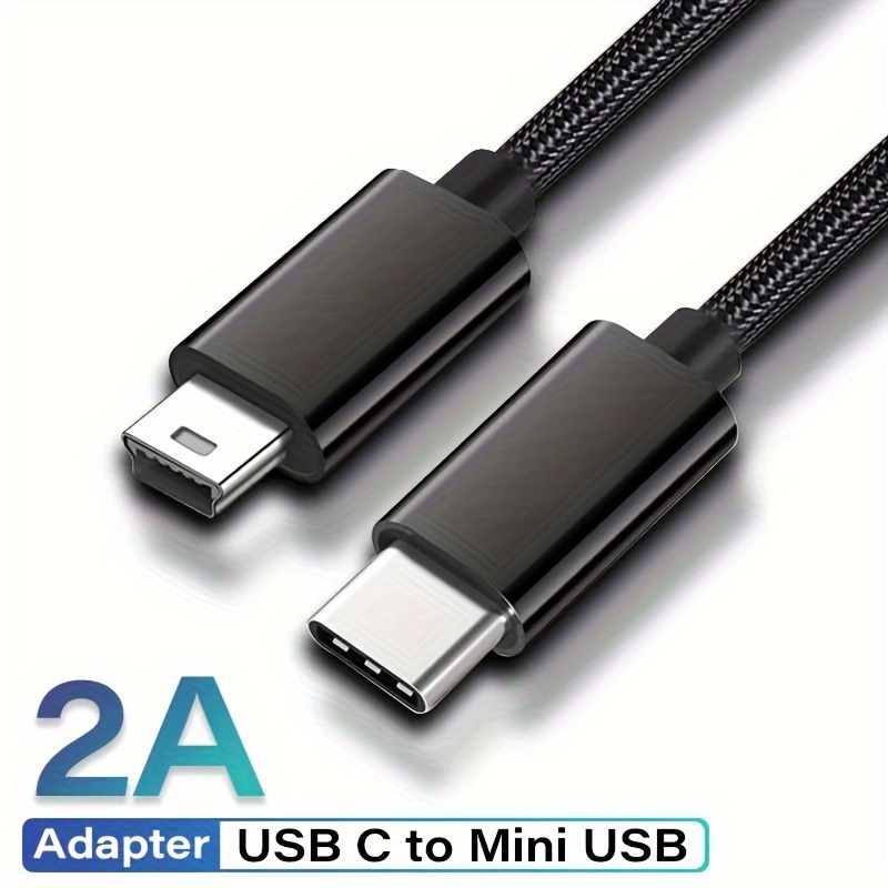 

2a Type-c To Mini Usb Data T-shaped Port For Notebook Computer Camera Hard Drive Charging Cable