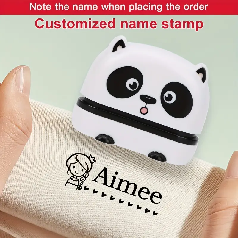 Custom Name Stamp For Students' Teacher Clothing White Panda - Temu