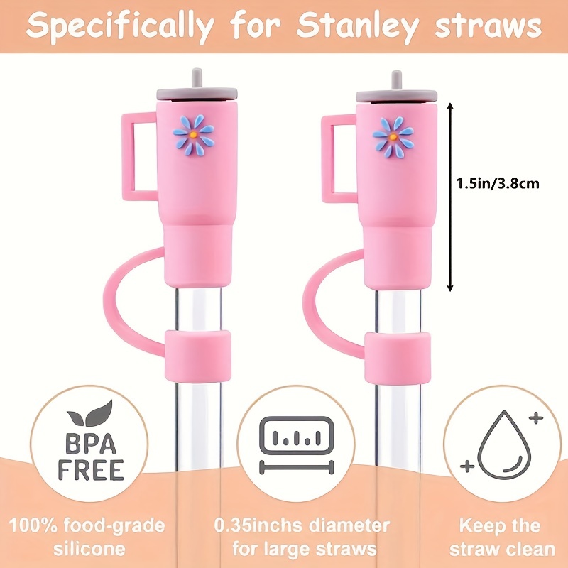 Food Grade Cute Silicone Straw Lid Reusable Dustproof - Temu