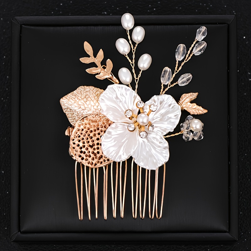 Silver Pearl Crystal Bridal Hair Comb Wedding Accessories