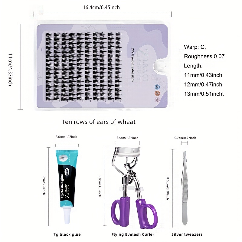 10 Rows Cluster Lashes Sunflower Wheat False Eyelashes