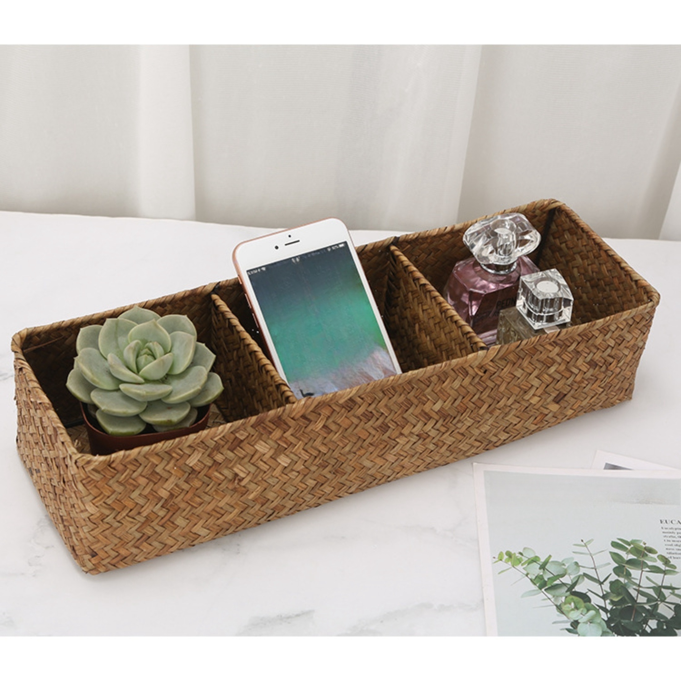 Bathroom Decor Basket, Cotton Woven Decorative Boxes for Countertop  Organizing, Small Baskets Storage for Toilet Paper, Cosmetic Perfume and  Personal Items,1PC 