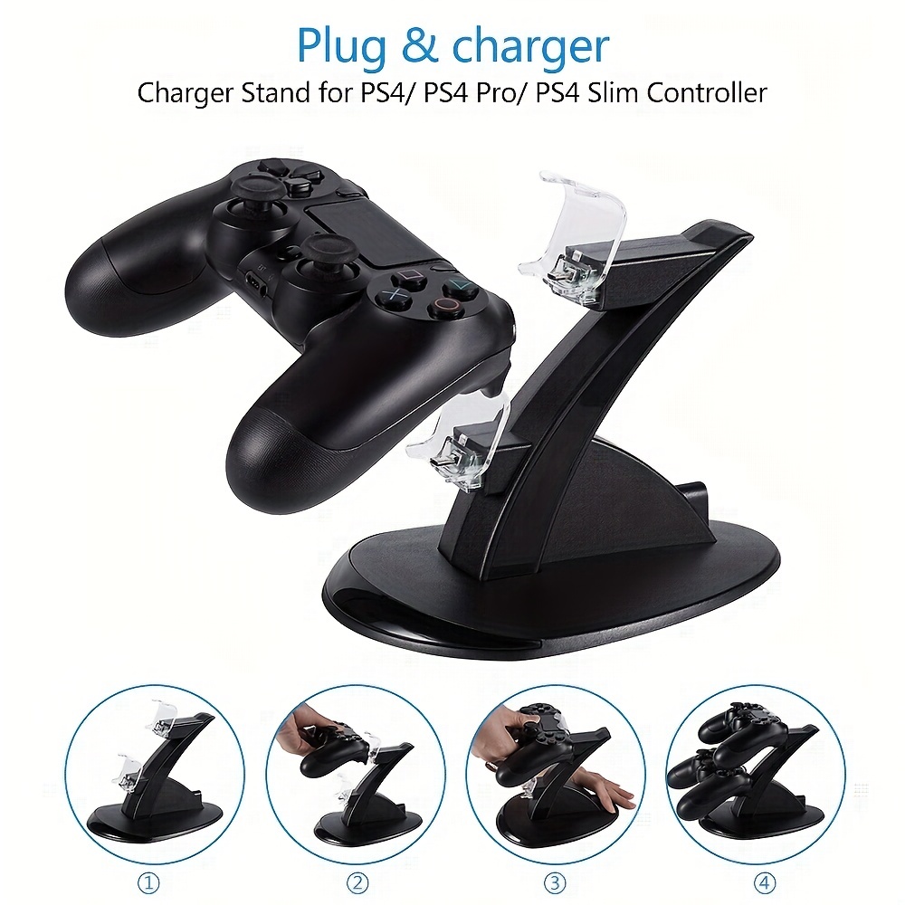 Chargeur Manette PS4, Chargeur PS4 avec Câble USB et Indicateur