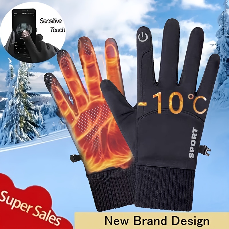 Winter Cycling Gloves Men Touch Screen Compatible Warm - Temu