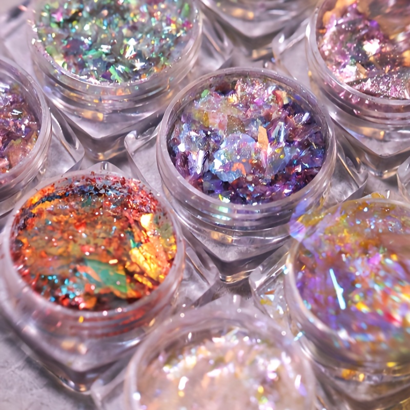 Nail Art Glitter Powder Polarized Opal Iridescent Reflective - Temu