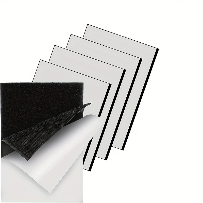 4 Pairs 4x6 Hook & Loop Strips No Holes or Screws Home Office Use