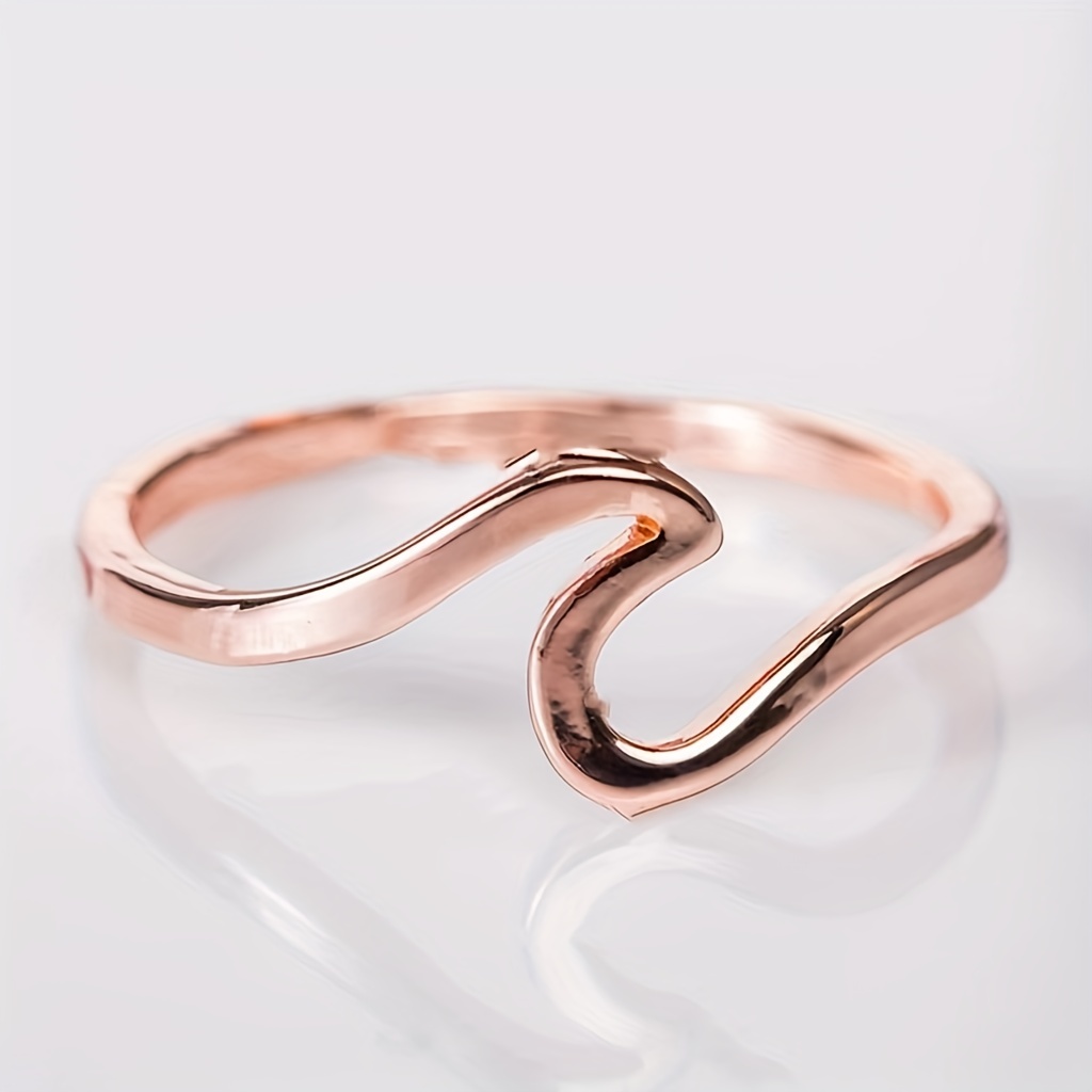Wave Ring Electroplated Alloy Finger Ring For Men