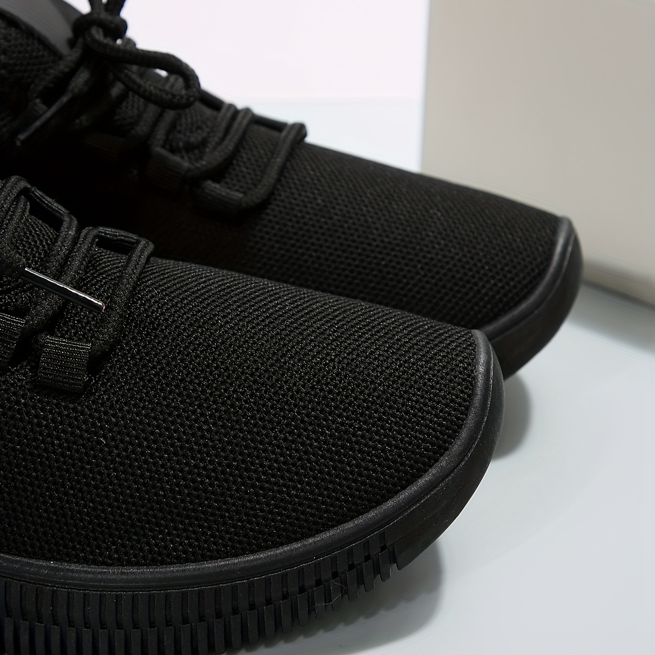 Women's Knit Lace Up Sneakers Round Toe Soft Breathable Comfy Shoes
