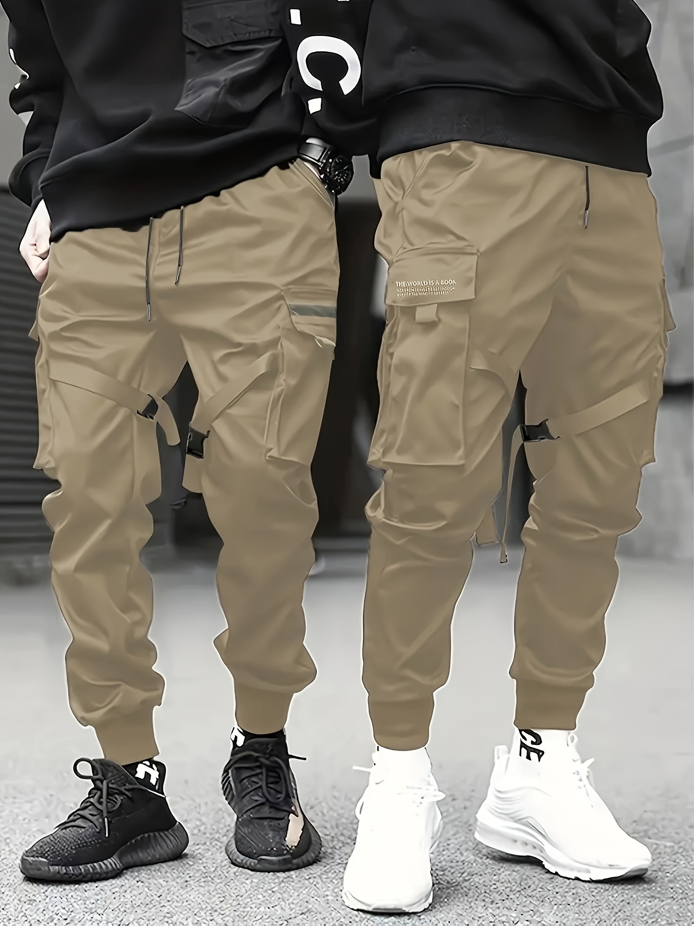 Multi Flap Pockets Cargo Pants Men's Casual Loose Fit - Temu Philippines