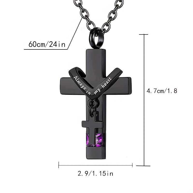Men's Carbon Fiber Cross Cremation Jewelry - Lone Star Cremation