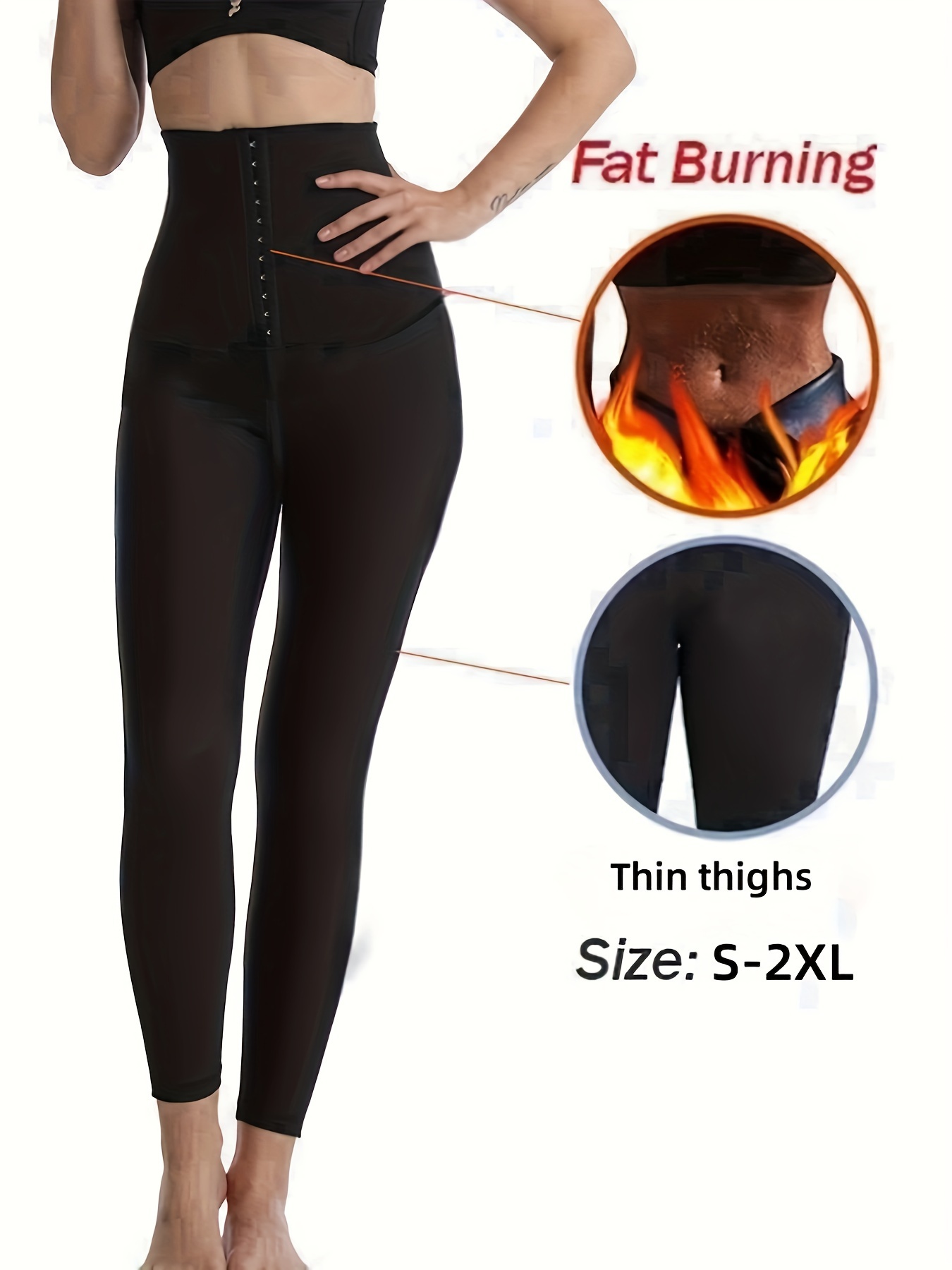 Sauna Pants for Women, Sauna Leggings for Women High Waist, Sweating Tummy  Slimming Stretch Running Yoga Leggings,XL,Black : : Sports &  Outdoors