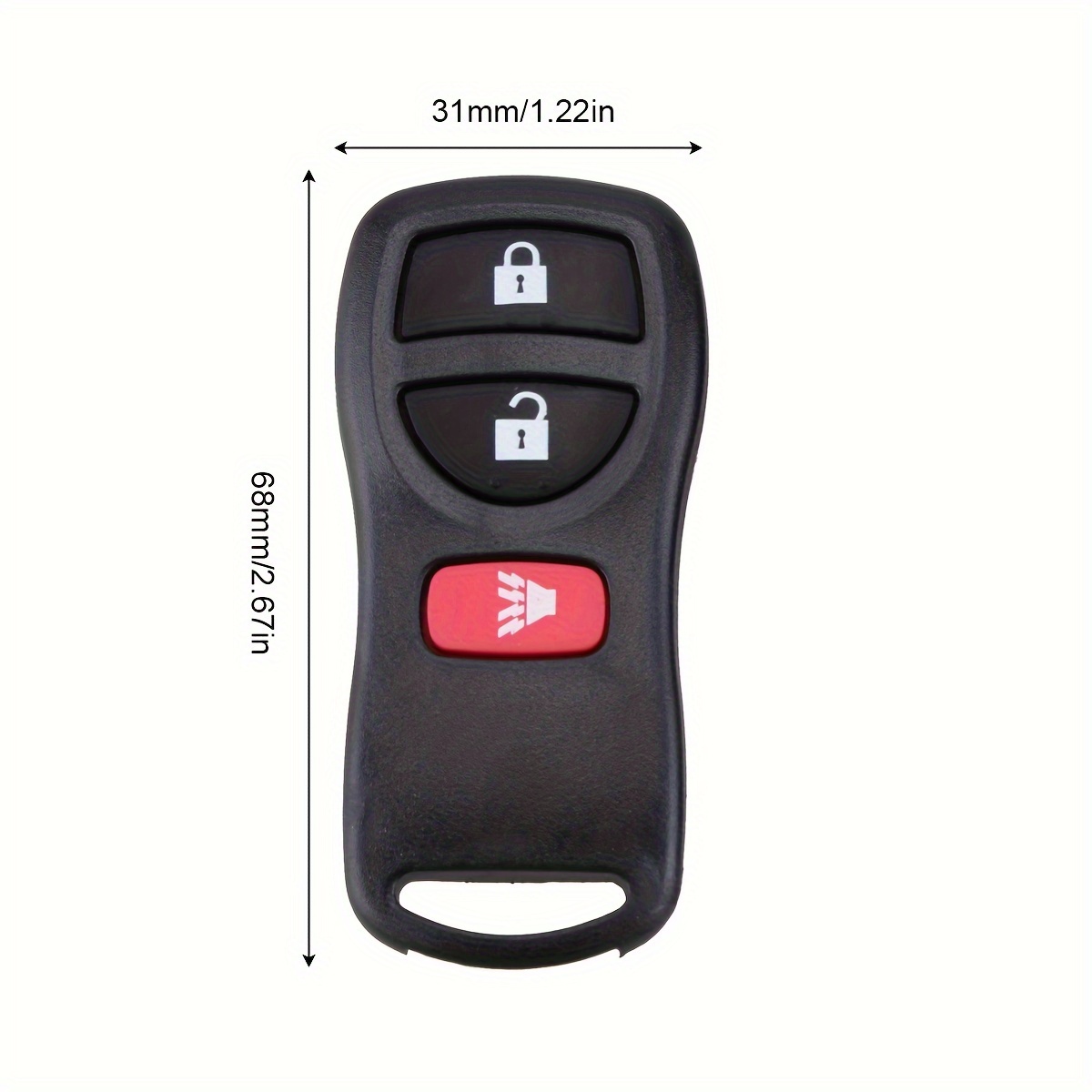 3 Buttons Car Keyless Entry Remote Key Fob Control Fit Temu