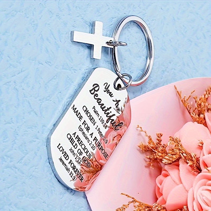 Inspirational Christian Keychain For Men, Easter Gifts For Men, Religious  Thanksgiving Baptism Keychain