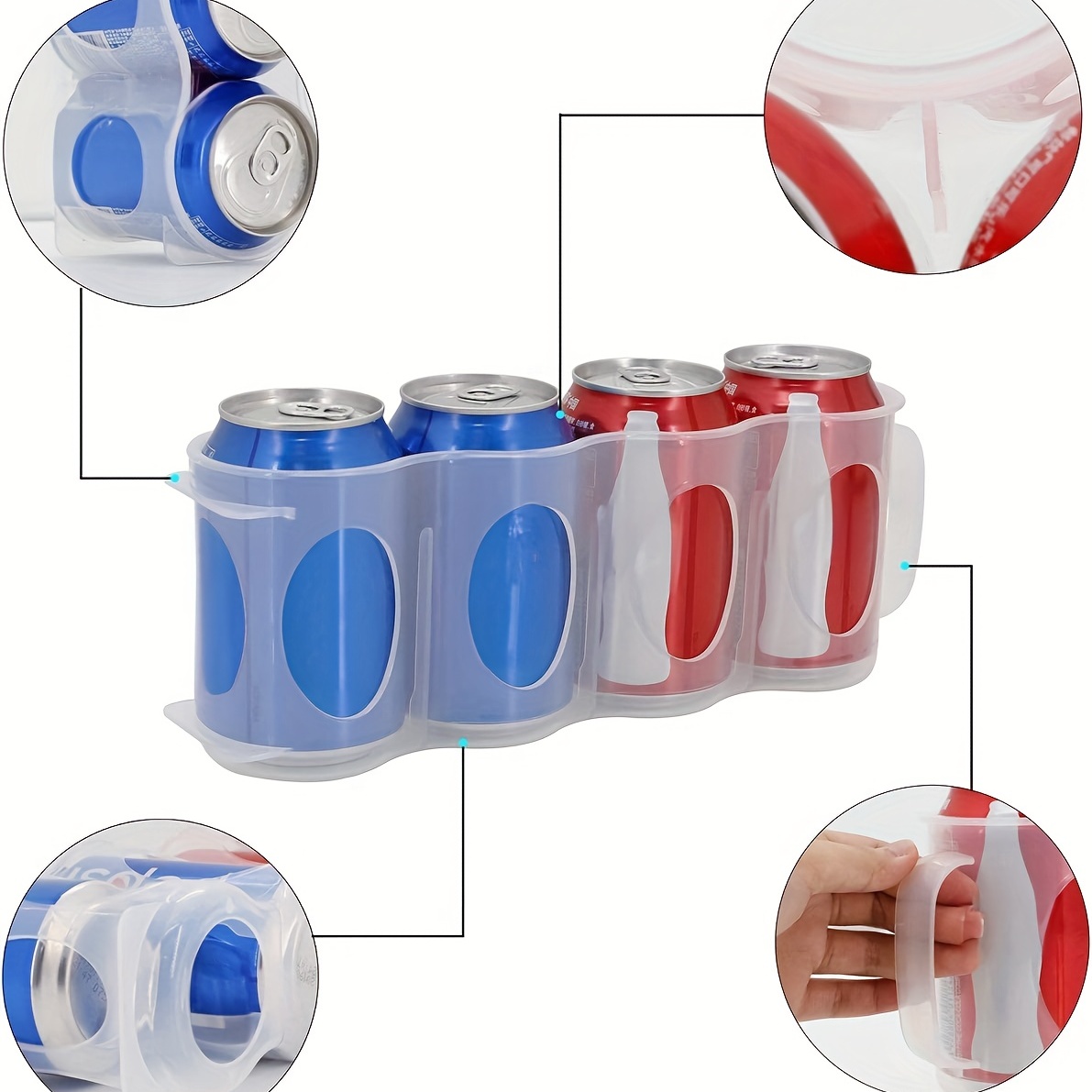 Foldable Soda Can Organizer For Refrigerator, 2-layer Automatic Can  Organizer For Pantry, Stackable Can Dispensers, Plastic Drink Holder  Dispenser Bin For Refrigerator, Camping, Kitchen Accessories - Temu
