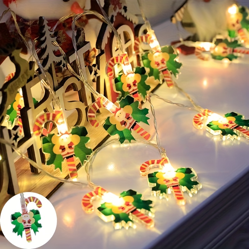 Guirlande de Noël LED Guirlande à Piles pour Noël Décor Cheminée