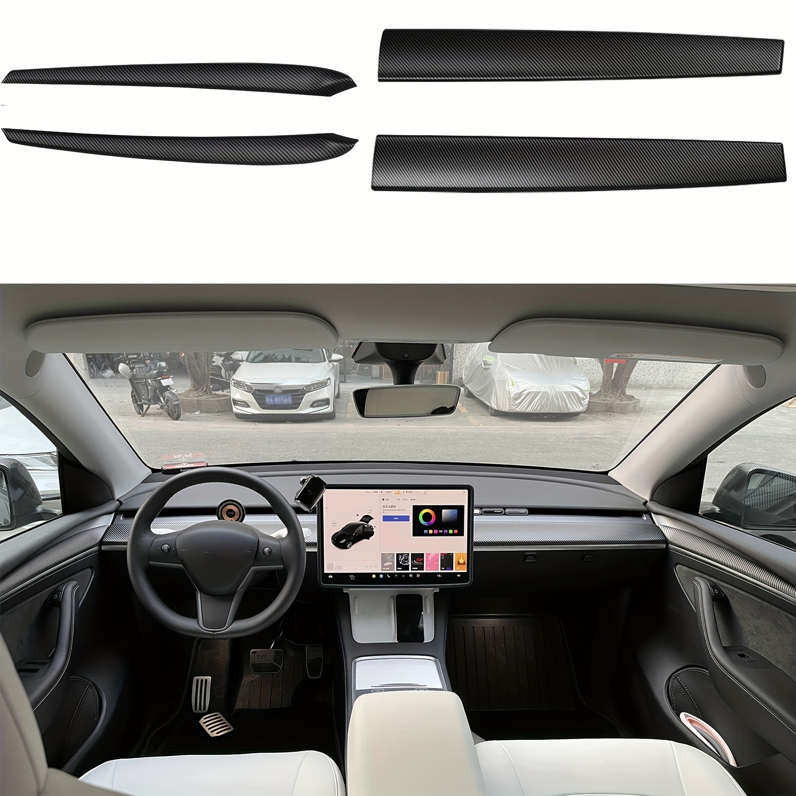 Alcantara For Model 3 Y 2019 2023 Car Dashboard Panel - Temu