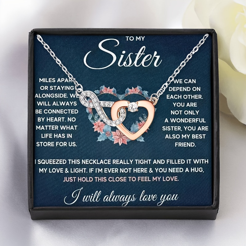 

1pc Masaladi Elegant Heart Pendant Necklace, Synthetic Zirconia, Copper Plated, With Gift Card And Box, For & , Perfect Christmas Present For Sister