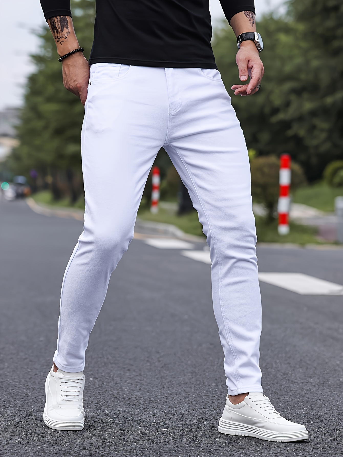 Pantalon Blanco Hombre - Temu