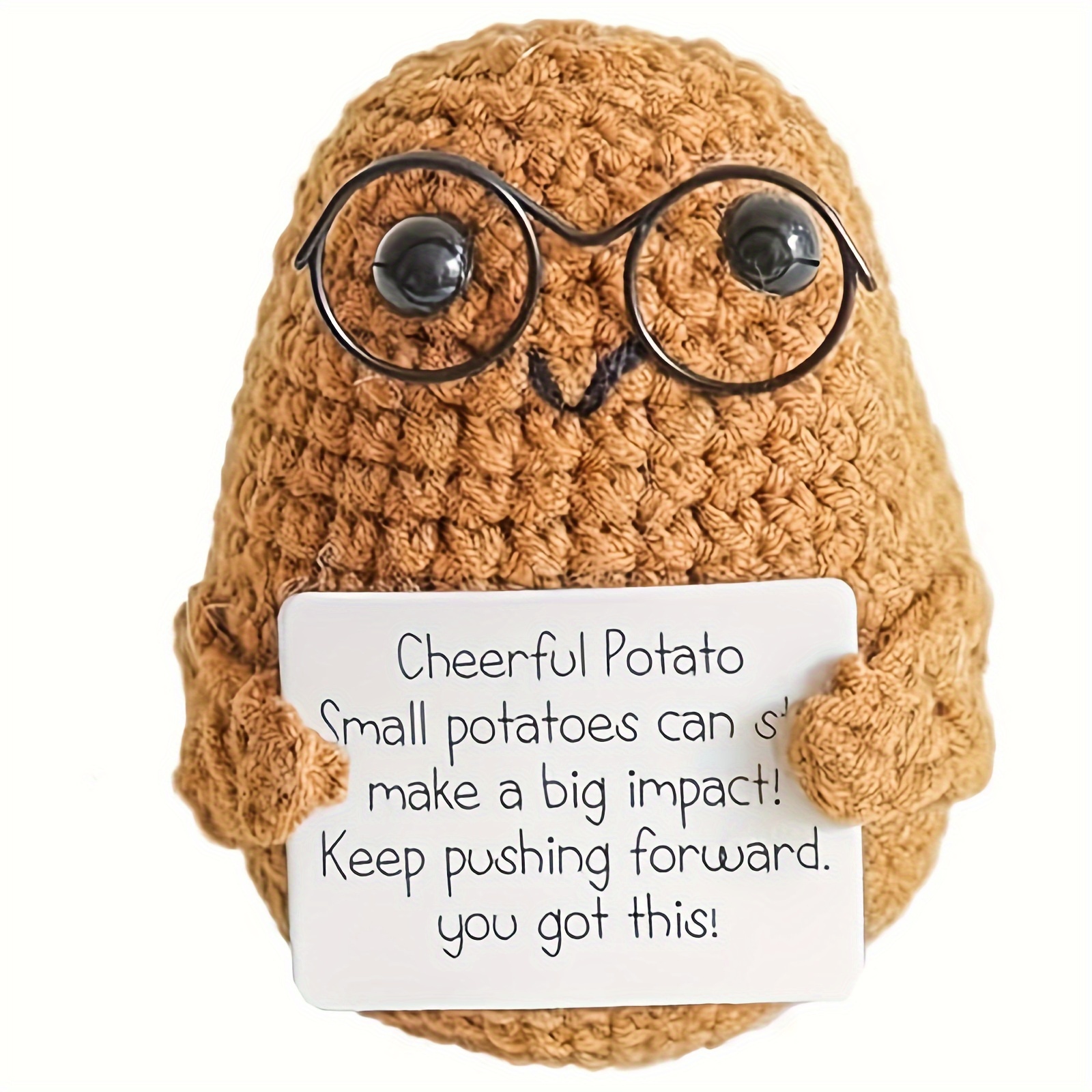 Emotional Support Pickle Handmade Crochet Positive Potato Positive Poo  Positive Tomato Co-worker Gift Birthday Thanksgiving Christmas Gift 
