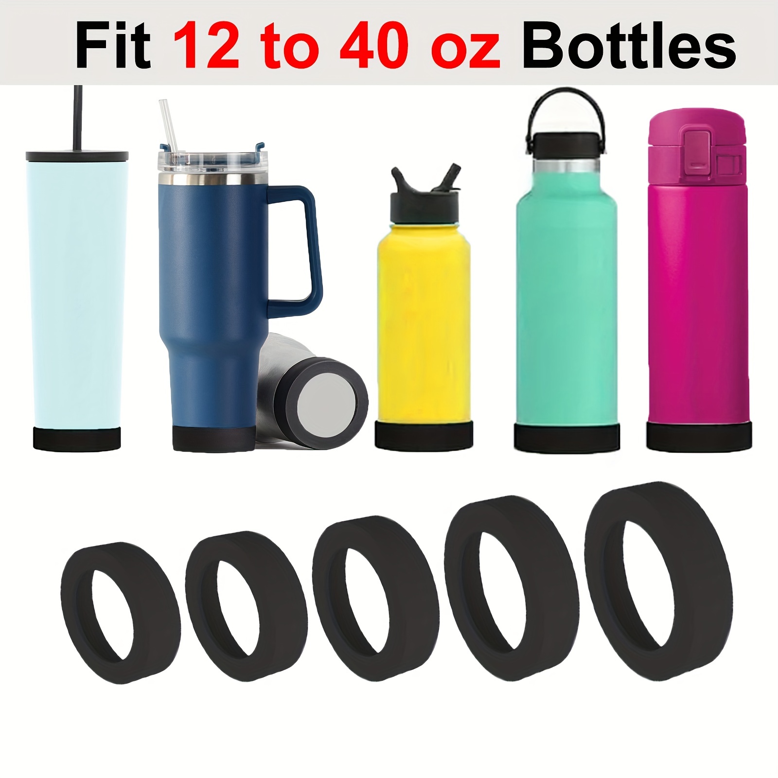 1Pc Silicone Boot Sleeve Anti-Slip Tumblers Bottom Sleeve Cover for  Quencher 40oz 30 oz 20 oz Tumbler with Handle and All Water Bottles Bottom  Width of 3.15in