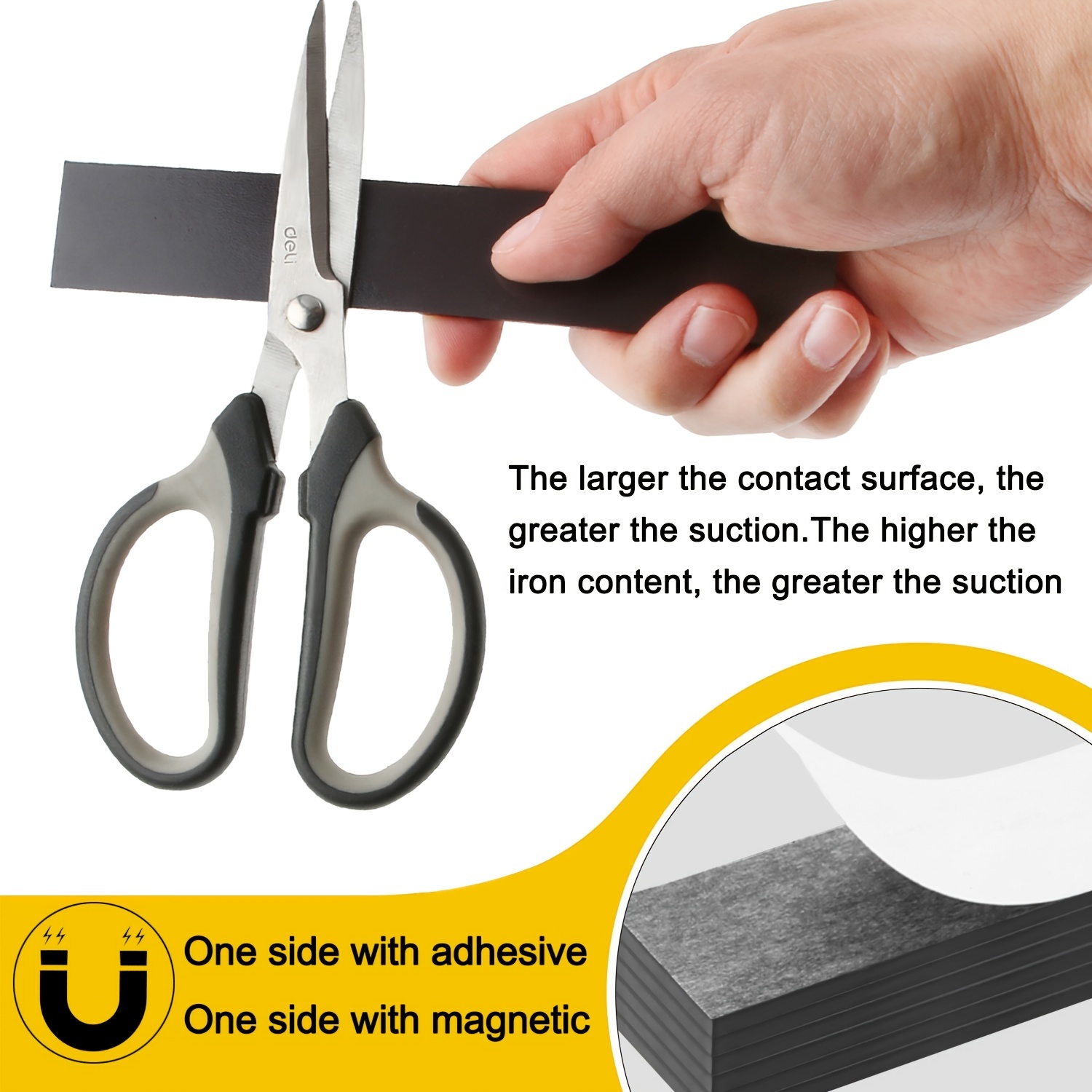 Magnetic Strips with Adhesive Backing 6 Pcs - Magnetic Tape | X-bet