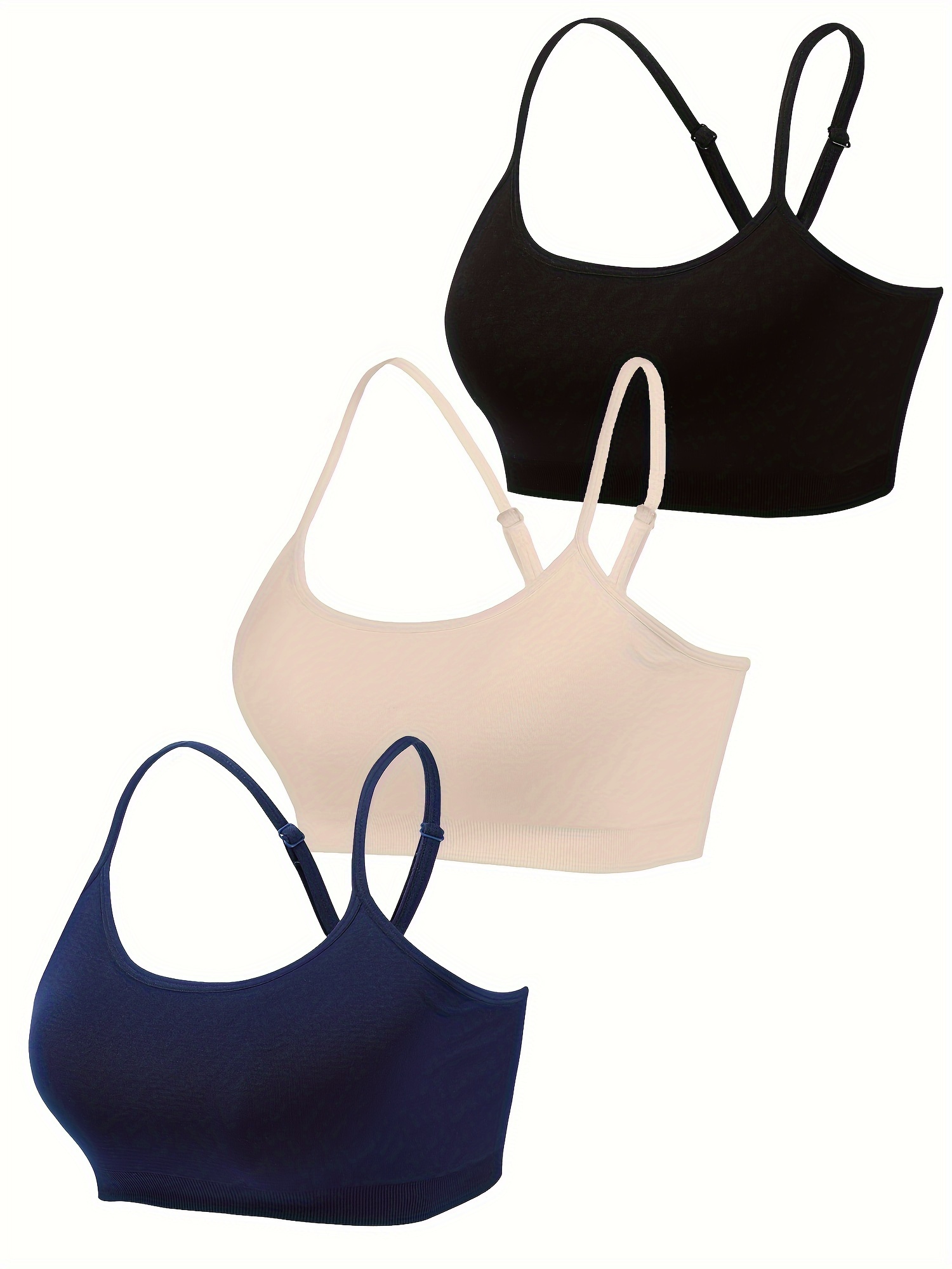 Simple Solid Seamless Wireless Padded Bra Comfy Breathable - Temu