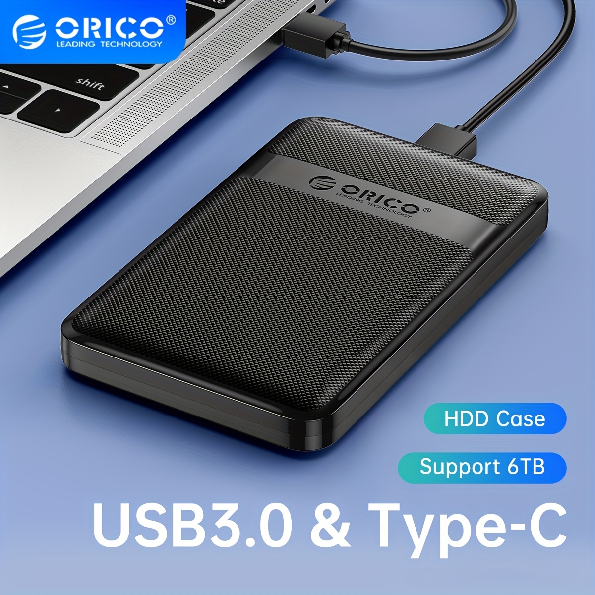 CAJA 2,5 SATA USB-C 3.1 Externa para Disco Duro Negra