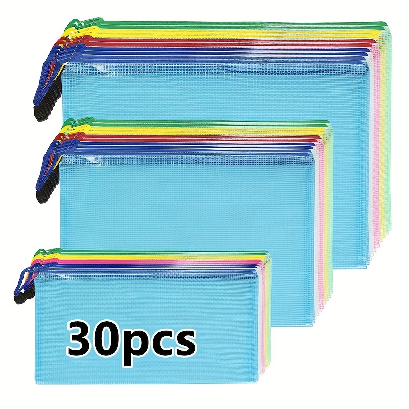 Mixed Color (a4+a5+b6) Size Mesh Zip Bag File Bag Travel - Temu
