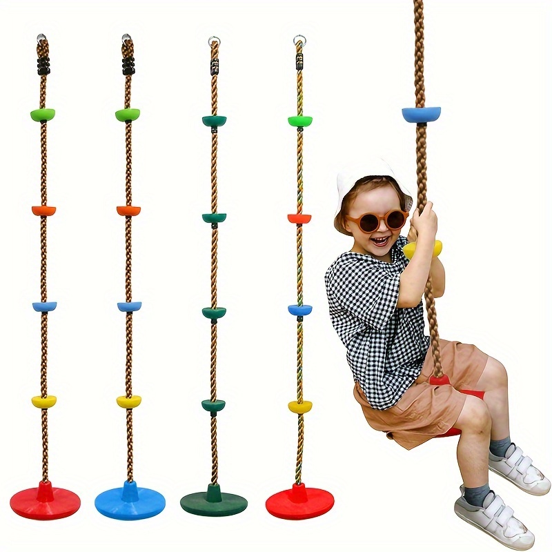 Swing for Kids Disc Swing Tree Swing Set Accessories Rope Swing Adjustable  Swing Set with Monkey Bars 1 Carabiner 2 Added Hanging Straps, 3 in 1 Heavy