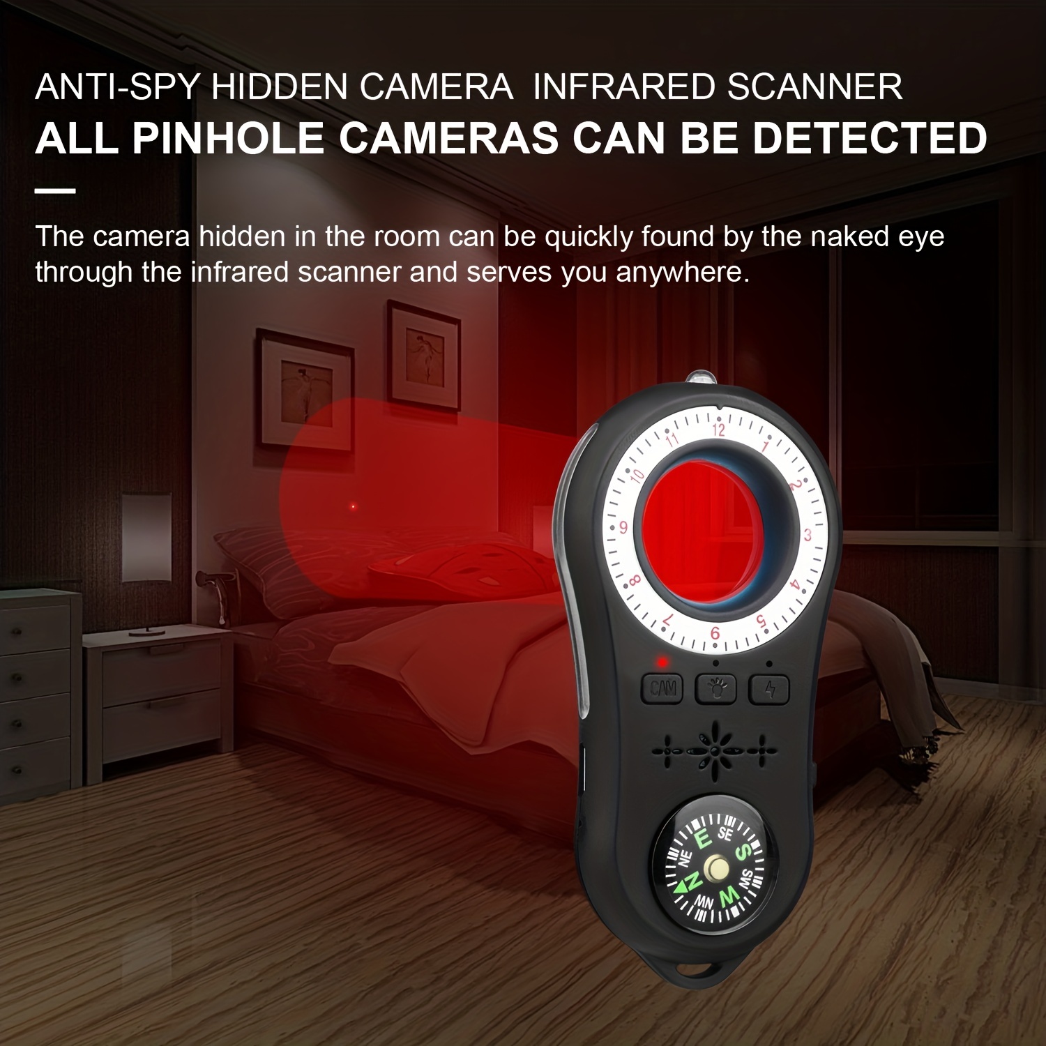 Comprar Mini detectores de cámara oculta T01, escaneo inteligente de señal,  Detector antiespía, rastreador, buscador de cámara oculta para Hotel y  apartamento