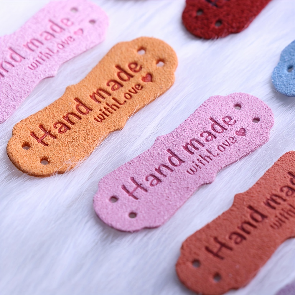 Clorful Fiber Leather Tags For Handmade With Love Labels - Temu