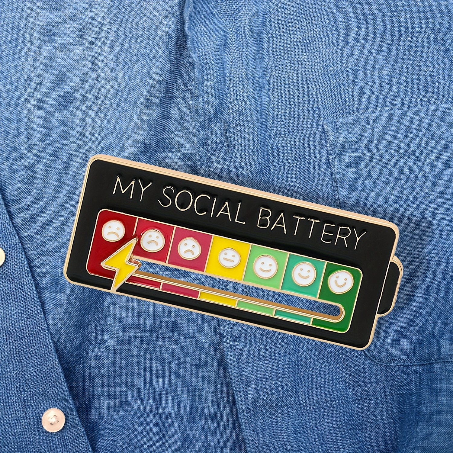 Social Battery Pin Social Battery Creative Pin Fun Emotional - Temu Italy
