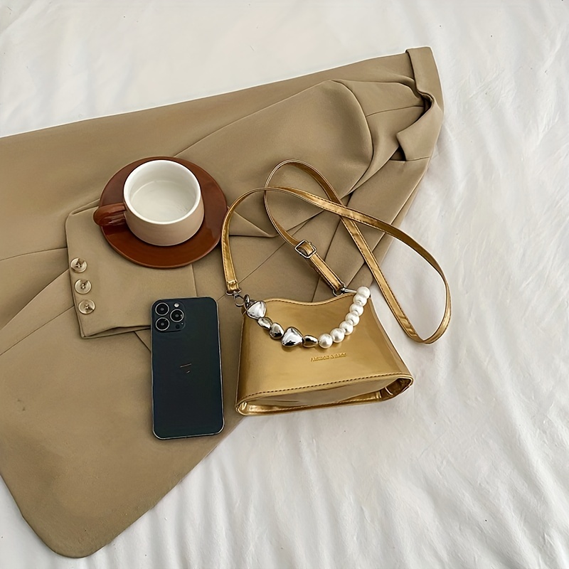 Metal Chain Crossbody Flap Bag Set, Pu Leather Textured Bag, Classic  Versatile Fashion Shoulder Bag - Temu Germany
