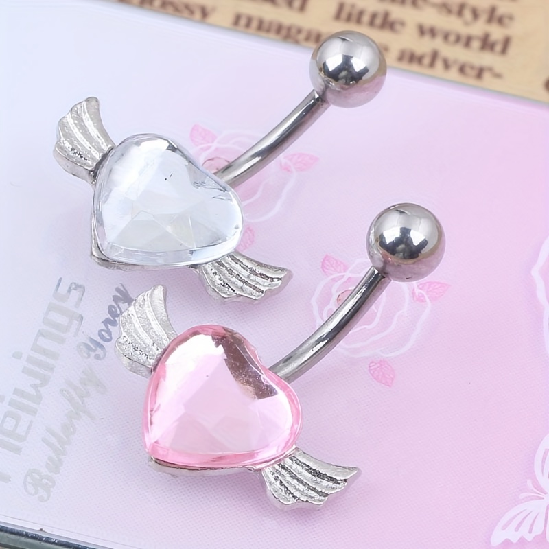 Angel Heart Wings Cute Belly Button Ring Navel Nail Piercing