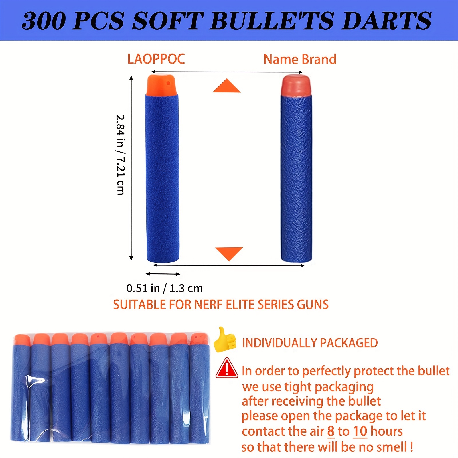 Fléchettes en Mousse Recharge Balle 7,2 cm pour Nerf Strike Elite Series  Blasters Compatible, Munition