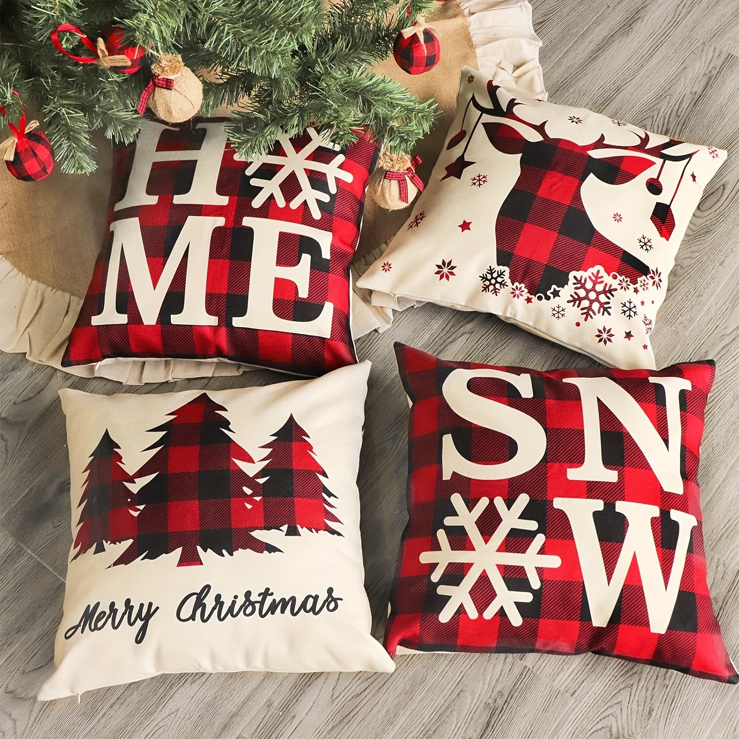 Black 2024 christmas pillows