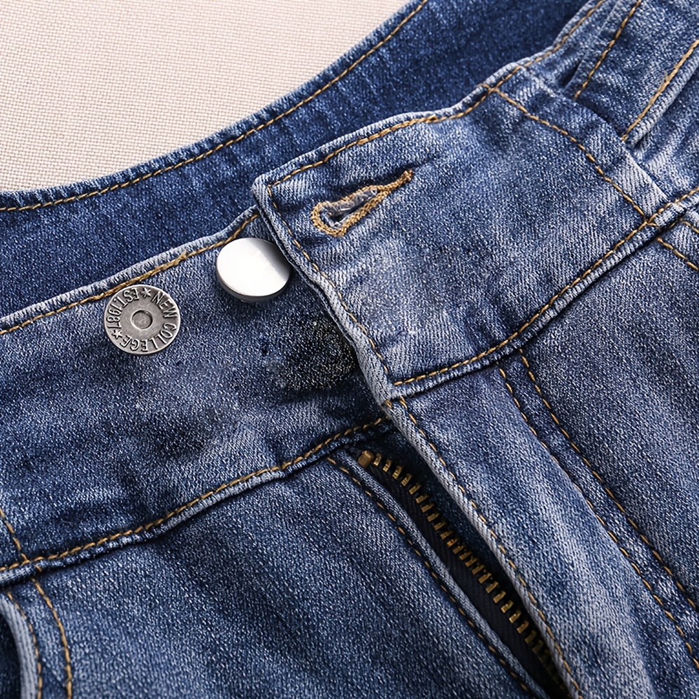 Lot de 8 boutons pour jeans, épingles à bouton Jean réglables, serre-taille  de pantalon, sans couture ni outils Épingles à bouton Jean instantanées