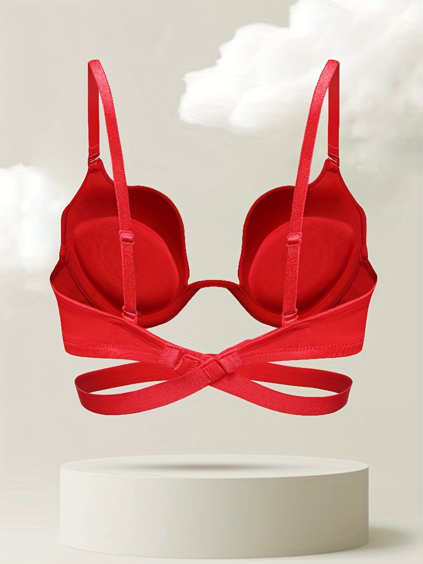 Buy Quttos Red Solid Polycotton Push-Up Bra For Women (QT-BR-FO